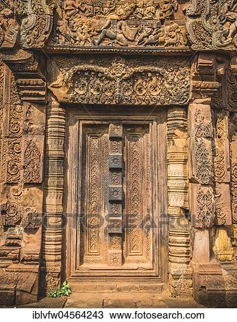 Sandstone entrance gate, Mandapa, detail, Shiva and Uma on Mount Kailash, Demon Ravana shaking its foundations, Khmer-Hindu Temple, Banteay Srei, Angkor Archaeological Park, Siem Reap Province, Cambodia, Asia View Large Photo Image Stock Image - Sandstone entrance gate, Mandapa, detail, Shiva and Uma on Mount Kailash, Demon Ravana shaking its foundations, Khmer-Hindu Temple, Banteay Srei, Angkor Archaeological Park, Siem Reap Province, Cambodia, Asia. Fotosearch