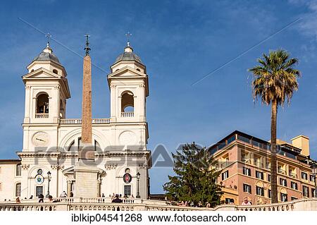Santa Trinita dei Monti church, Rome, Lazio, Italy, Europe View Large Photo Image Stock Photo - Santa Trinita dei Monti church, Rome, Lazio, Italy, Europe. Fotosearch