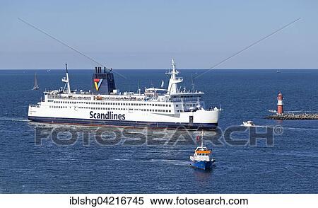 Scandlines ferry, Warnemünde Port, harbor entrance, Mecklenburg-Western Pomerania, Germany, Europe View Large Photo Image Stock Photography - Scandlines ferry, Warnemünde Port, harbor entrance, Mecklenburg-Western Pomerania, Germany, Europe. Fotosearch