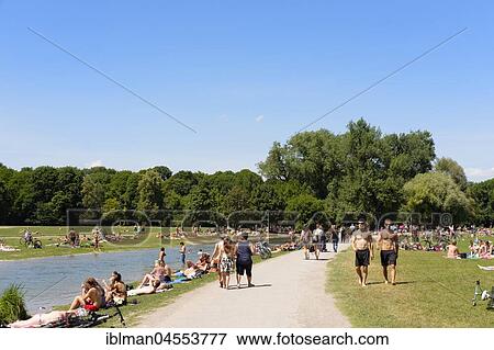 Stock Photo - Schwabingerbach, English Garden, Munich, Upper Bavaria, Bavaria, Germany, Europe. Fotosearch