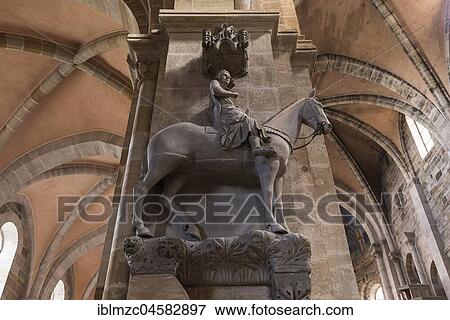 Stock Photo - Sculpture Bamberger horse-rider, Cathedral, Bamberg, Upper Franconia, Bavaria, Germany, Europe. Fotosearch