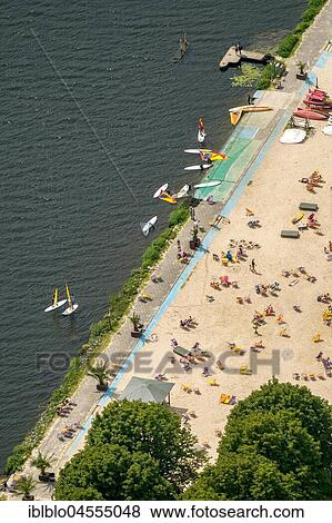 Seaside Beach Baldeney, Baldeneysee, Strandbad, Essen, Ruhrgebiet, North Rhine-Westphalia, Germany, Europe View Large Photo Image Stock Photo - Seaside Beach Baldeney, Baldeneysee, Strandbad, Essen, Ruhrgebiet, North Rhine-Westphalia, Germany, Europe. Fotosearch