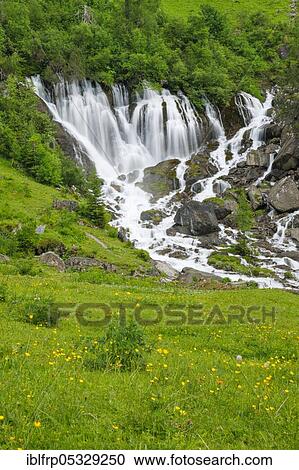 Stock Image - Seven wells, Simmenquelle, Simmental, Bern, Bernese Oberland, Switzerland, Europe. Fotosearch