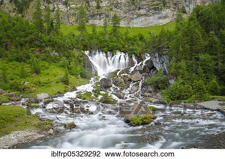 Stock Image - Seven wells, Simmenquelle, Simmental, Bern, Bernese Oberland, Switzerland, Europe. Fotosearch