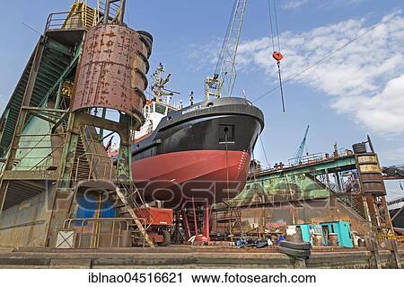 Ship in dry dock, harbor, Hamburg, Germany, Europe View Large Photo Image Stock Image - Ship in dry dock, harbor, Hamburg, Germany, Europe. Fotosearch