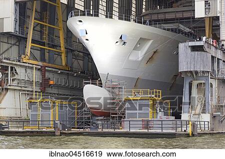 Ship in dry dock, harbor, Hamburg, Germany, Europe View Large Photo Image Stock Photo - Ship in dry dock, harbor, Hamburg, Germany, Europe. Fotosearch