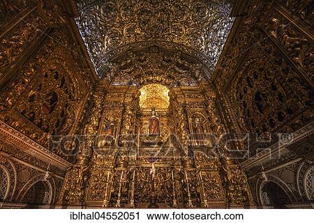 Stock Image - Side chapel in the jesuit church of Staint Roch, Igreja de São Roque, Bairo Alto district, Lisbon, Portugal, Europe. Fotosearch