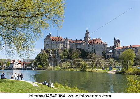 Picture - Sigmaringen Castle, Danube, Sigmaringen, Baden-Württemberg, Germany, Europe. Fotosearch
