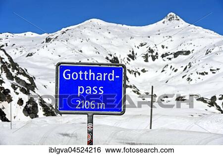 Sign with altitude indication on the pass summit elevation, Gotthard Pass, Airolo, Canton Ticino, Switzerland, Europe View Large Photo Image Stock Photograph - Sign with altitude indication on the pass summit elevation, Gotthard Pass, Airolo, Canton Ticino, Switzerland, Europe. Fotosearch