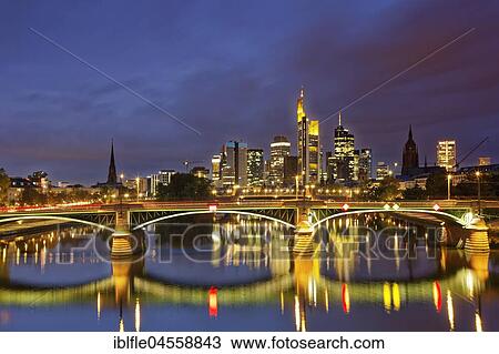 Skyline at dusk, Taunusturm, Tower 185, Commerzbank, Messeturm, Hessische Landesbank, Deutsche Bank, Frankfurt Cathedral, Frankfurt, Hesse, Germany, Europe View Large Photo Image Stock Image - Skyline at dusk, Taunusturm, Tower 185, Commerzbank, Messeturm, Hessische Landesbank, Deutsche Bank, Frankfurt Cathedral, Frankfurt, Hesse, Germany, Europe. Fotosearch