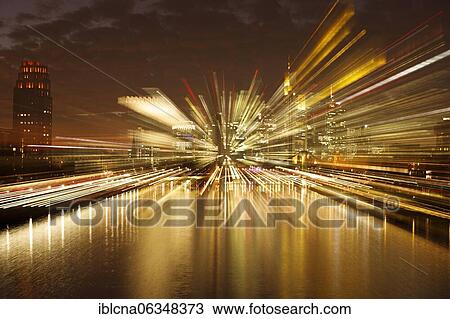 Stock Image - Skyline Frankfurt am Main, Frankfurt, Hesse, Germany, Europe. Fotosearch