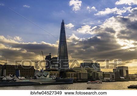 Skyline, The Shard, Thames at sunset, Southwark, London, England, United Kingdom, Europe View Large Photo Image Stock Photo - Skyline, The Shard, Thames at sunset, Southwark, London, England, United Kingdom, Europe. Fotosearch