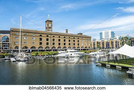 Stock Photography - Small harbour St Katharine Docks, London, England, Great Britain. Fotosearch