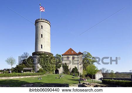 Stock Image - Sparrenburg or Sparrenberg Castle, landmark of the city of Bielefeld, Bielefeld, East Westphalia, North Rhine-Westphalia, Germany, Europe. Fotosearch