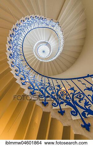 Picture - Spiral staircase, Tulip staircase, The Queens House, Greenwich, London, England, Great Britain. Fotosearch