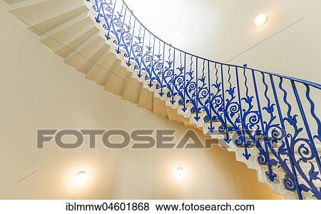 Spiral staircase, Tulip staircase, The Queens House, Greenwich, London, England, Great Britain View Large Photo Image Stock Photo - Spiral staircase, Tulip staircase, The Queens House, Greenwich, London, England, Great Britain. Fotosearch
