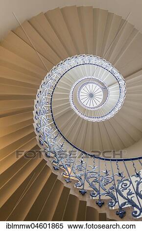 Spiral staircase, Tulip staircase, The Queens House, Greenwich, London, England, Great Britain View Large Photo Image Stock Photography - Spiral staircase, Tulip staircase, The Queens House, Greenwich, London, England, Great Britain. Fotosearch