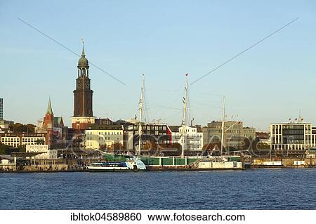 St. Michaeliskirche, Hamburg Michel and museum ship Rickmer Rickmers at the St. Pauli Landungsbrücken, St. Pauli, Hamburg, Germany, Europe View Large Photo Image Stock Image - St. Michaeliskirche, Hamburg Michel and museum ship Rickmer Rickmers at the St. Pauli Landungsbrücken, St. Pauli, Hamburg, Germany, Europe. Fotosearch