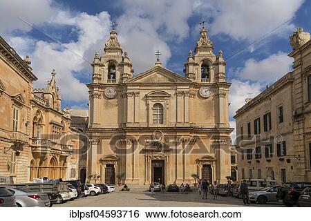 St. Paul's Cathedral, Mdina, Malta, Europe View Large Photo Image Stock Photograph - St. Paul's Cathedral, Mdina, Malta, Europe. Fotosearch