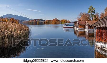 Staffelsee with boathouses and Hörnle, Seehausen am Staffelsee, Das Blaue Land, Upper Bavaria Bavaria, Germany, Europe View Large Photo Image Stock Image - Staffelsee with boathouses and Hörnle, Seehausen am Staffelsee, Das Blaue Land, Upper Bavaria Bavaria, Germany, Europe. Fotosearch
