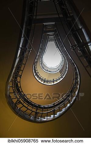 Stock Photography - Staircase in the shape of a light bulb in the House of Our Lady of Black, Prague, Czech Republic, Europe. Fotosearch