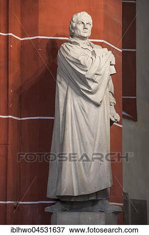 Stock Photo - Statue Martin Luther, 1905, Church of St. Johannis, Luther site, Interior, Saalfeld on the Saale, Thuringia, Germany, Europe. Fotosearch