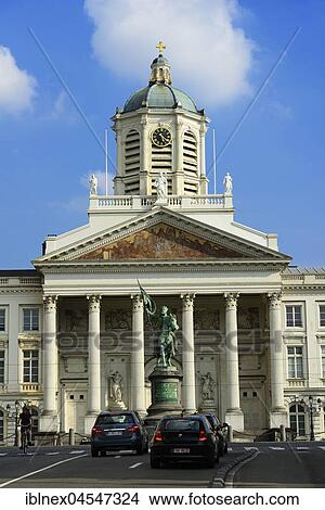 Statue of Godefroud de Bouillon on the Place Royale, Brussels, Belgium, Europe View Large Photo Image Picture - Statue of Godefroud de Bouillon on the Place Royale, Brussels, Belgium, Europe. Fotosearch