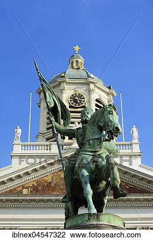 Statue of Godefroud de Bouillon on the Place Royale, Brussels, Belgium, Europe View Large Photo Image Stock Image - Statue of Godefroud de Bouillon on the Place Royale, Brussels, Belgium, Europe. Fotosearch
