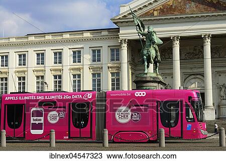 Stock Image - Statue of Godefroud de Bouillon on the Place Royale, Brussels, Belgium, Europe. Fotosearch