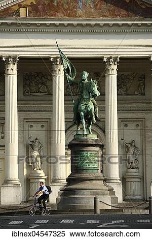 Stock Photography - Statue of Godefroud de Bouillon on the Place Royale, Brussels, Belgium, Europe. Fotosearch