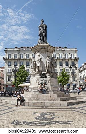 Statue of Luis de Camoes, Camões Square, Lisbon, Portugal, Europe View Large Photo Image Stock Photography - Statue of Luis de Camoes, Camões Square, Lisbon, Portugal, Europe. Fotosearch