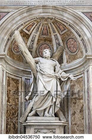 Statue of Saint Andrew, St. Peter's Basilica, Rome, Vatican, Italy, Europe View Large Photo Image Stock Image - Statue of Saint Andrew, St. Peter's Basilica, Rome, Vatican, Italy, Europe. Fotosearch