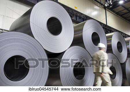 Steal coils, ThyssenKrupp ironworks, Duisburg, Ruhr area, North Rhine-Westphalia, Germany, Europe View Large Photo Image Picture - Steal coils, ThyssenKrupp ironworks, Duisburg, Ruhr area, North Rhine-Westphalia, Germany, Europe. Fotosearch