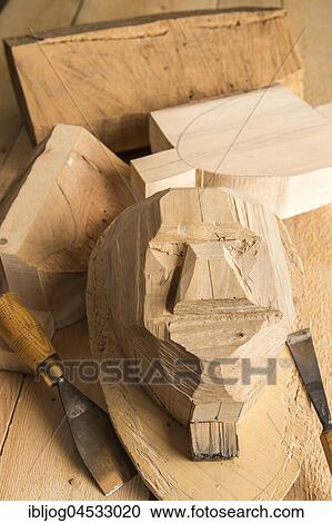Steps from wooden block to wooden mask, wooden block and unfinished masks on workbench with wood carving tools, wooden mask carver, Bad Aussee, Styria, Austria, Europe View Large Photo Image Stock Image - Steps from wooden block to wooden mask, wooden block and unfinished masks on workbench with wood carving tools, wooden mask carver, Bad Aussee, Styria, Austria, Europe. Fotosearch