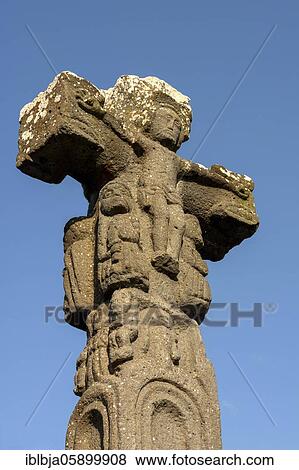 Stone cross, Saint Juery, Lozere department, Aubrac region, Occitanie, France, Europe View Large Photo Image Stock Photo - Stone cross, Saint Juery, Lozere department, Aubrac region, Occitanie, France, Europe. Fotosearch