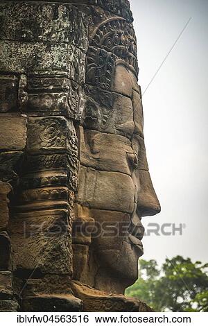 Stone face, Bodhisattva Lokeshvara, Avalokiteshvara, Temple ruin, Bayon Temple, Angkor Thom Complex, Angkor Archaeological Park, Province of Siem Reap, Cambodia, Asia View Large Photo Image Stock Photograph - Stone face, Bodhisattva Lokeshvara, Avalokiteshvara, Temple ruin, Bayon Temple, Angkor Thom Complex, Angkor Archaeological Park, Province of Siem Reap, Cambodia, Asia. Fotosearch