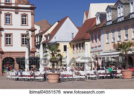 Street cafe in Maximilianstrasse, Speyer, Rhineland-Palatinate, Germany, Europe View Large Photo Image Stock Photograph - Street cafe in Maximilianstrasse, Speyer, Rhineland-Palatinate, Germany, Europe. Fotosearch
