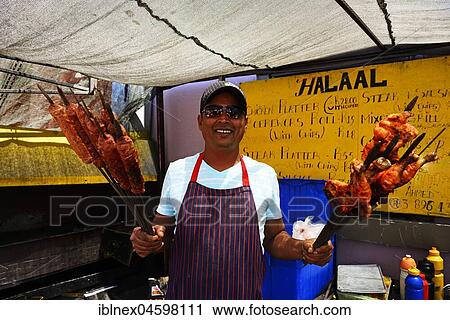Street stall salesman with skewers, Halaal, Bo-Kaap Quarter, Cape Town, Western Cape, South Africa, Africa View Large Photo Image Stock Image - Street stall salesman with skewers, Halaal, Bo-Kaap Quarter, Cape Town, Western Cape, South Africa, Africa. Fotosearch