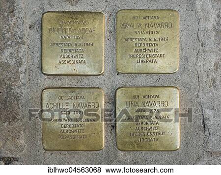 Stumbling blocks, memory of the victims of National Socialism, Venice, Venice, Veneto, Italy, Europe View Large Photo Image Stock Photo - Stumbling blocks, memory of the victims of National Socialism, Venice, Venice, Veneto, Italy, Europe. Fotosearch