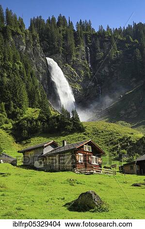Picture - Stäubifall, 100 m, Alp Äsch, Uri, Switzerland, Stäubifall, Europe. Fotosearch