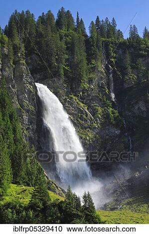 Stock Image - Stäubifall, 100 m, Alp Äsch, Uri, Switzerland, Europe. Fotosearch