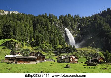 Stock Image - Stäubifall, 100 m, Alp Äsch, Uri, Switzerland, Europe. Fotosearch