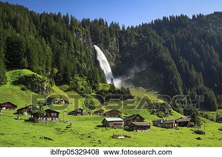 Stock Photo - Stäubifall, 100 m, Alp Äsch, Uri, Switzerland, Europe. Fotosearch