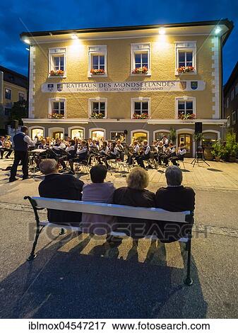 Stock Photo - Summer concert, Mondsee, Salzkammergut, Upper Austria, Austria, Europe. Fotosearch