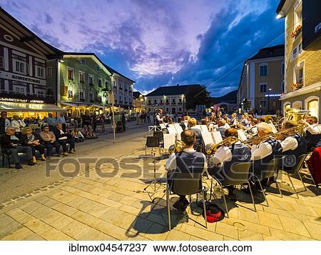 Stock Photo - Summer concert, Mondsee, Salzkammergut, Upper Austria, Austria, Europe. Fotosearch