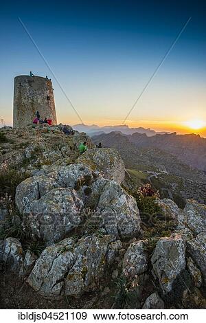 Sunset, Watchtower Talaia d'Albercutx, Cap Formentor, Port de Pollença, Serra de Tramuntana, Majorca, Balearics, Spain, Europe View Large Photo Image Stock Photo - Sunset, Watchtower Talaia d'Albercutx, Cap Formentor, Port de Pollença, Serra de Tramuntana, Majorca, Balearics, Spain, Europe. Fotosearch