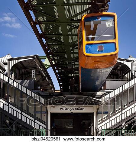 Suspension railway at station Völklinger Strasse, Wuppertal, Bergisches Land, North Rhine-Westphalia, Germany, Europe View Large Photo Image Stock Image - Suspension railway at station Völklinger Strasse, Wuppertal, Bergisches Land, North Rhine-Westphalia, Germany, Europe. Fotosearch