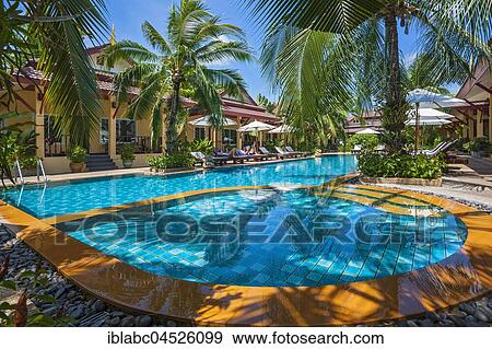 Stock Photo - Swimming pool, Le Piman Resort, Phuket, Thailand, Asia. Fotosearch