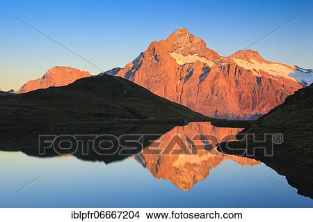 Picture - Swiss Alps, Wetterhorn, 3704 m, Switzerland, Europe. Fotosearch