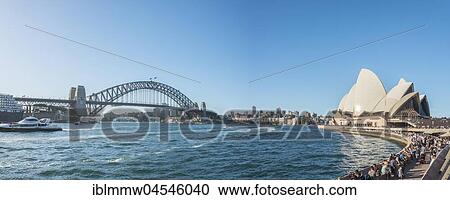Stock Image - Sydney Opera House, Harbor Bridge, Sydney, New South Wales, Australia, Oceania. Fotosearch
